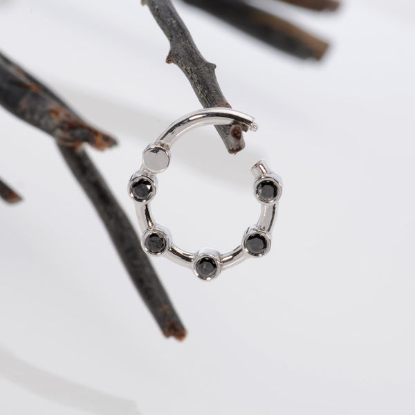 Cartilage Hoop Black Diamonds